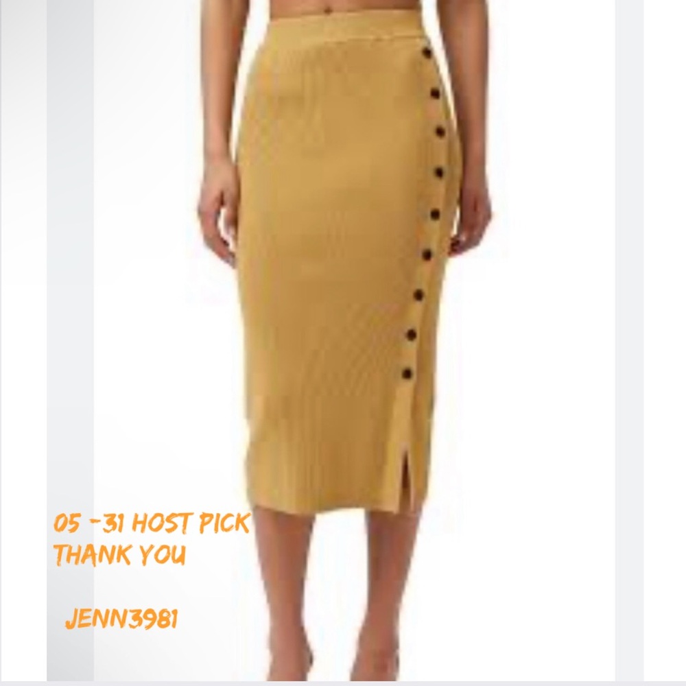 Lita by Ciara side button ribbed organic skirt midi size XL-New!